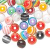 Bead mix, laminated acrylic, opaque and transparent mixed colors, 8mm round. Sold per pkg of 100. image number 0