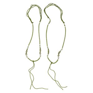 Imitation silk / jadeite 1pkg2, macramé necklace cord adjustable 20 inch / 5.5 inch dangle 2-3.5mm