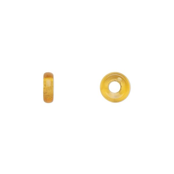 Bead, Czech pressed glass, honey, 8x2.5mm ring. Sold per pkg of 50. image number 0