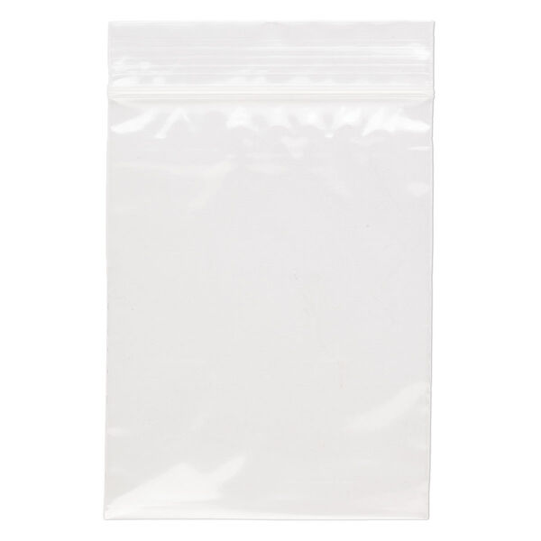 Bag, Tite-Lip™, oxo-biodegradable plastic, clear, 3x4-inch top zip. Sold per pkg of 100. image number 1