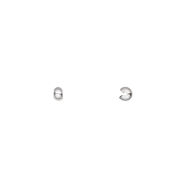 Crimp cover, sterling silver-filled, 3x2.3mm round. Sold per pkg of 10. image number 0