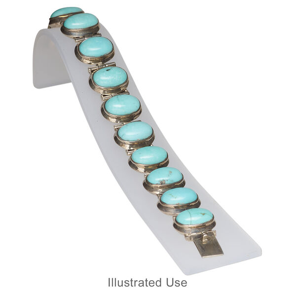 Display, bracelet, acrylic, frosted white, 7-2/3 x 1-5/8 x 2-inch ramp. Sold individually. image number 2