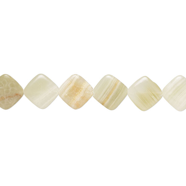 Italian "onyx" 1pkg1, puffed diamond bead natural, 15 inch 25-38mm image number 1