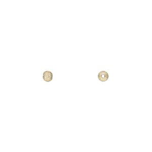 Bead, 14Kt gold-filled, 3mm stardust round. Sold per pkg of 4.