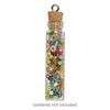 Component, glass / cork / nickel-finished steel, clear, 45x11mm bottle with stopper and screw eye. Sold per pkg of 100. image number 0