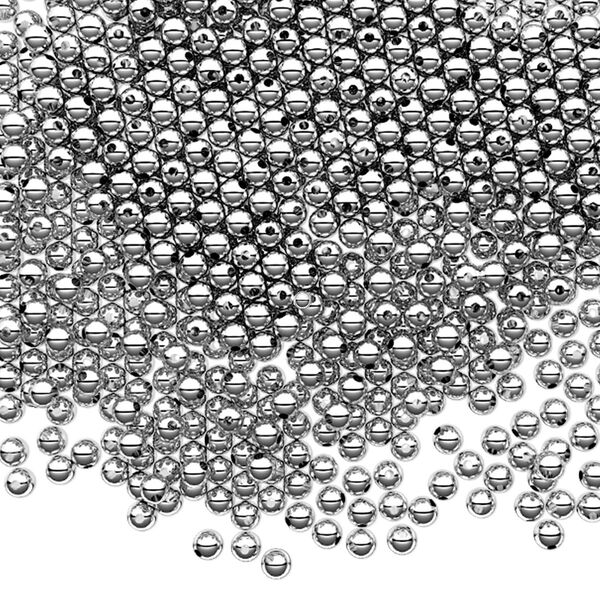 Bead, sterling silver, 2.5mm seamless-look round. Sold per pkg of 1,000. image number 0