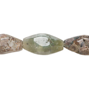 Multi-jasper 1pkg1, faceted double cone bead natural, 15 inch 18x10mm-21x12mm