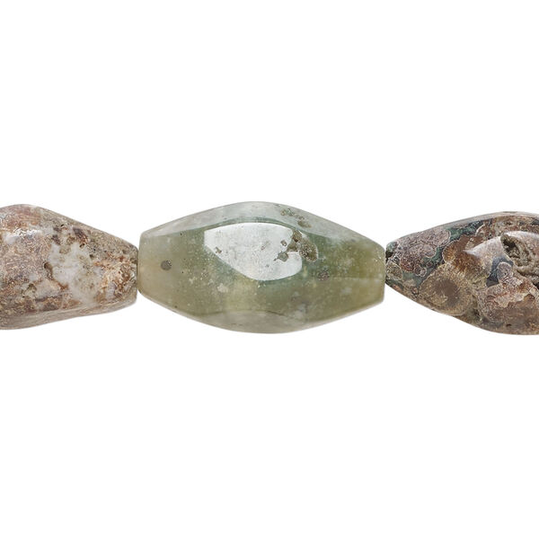 Multi-jasper 1pkg1, faceted double cone bead natural, 15 inch 18x10mm-21x12mm image number 0