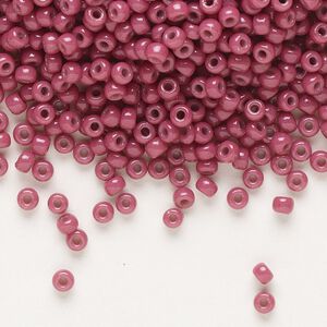 Seed bead, Miyuki, glass, pkg/50g, #8 rocaille, Duracoat® opaque outside dyed pansy, (RR-4468).