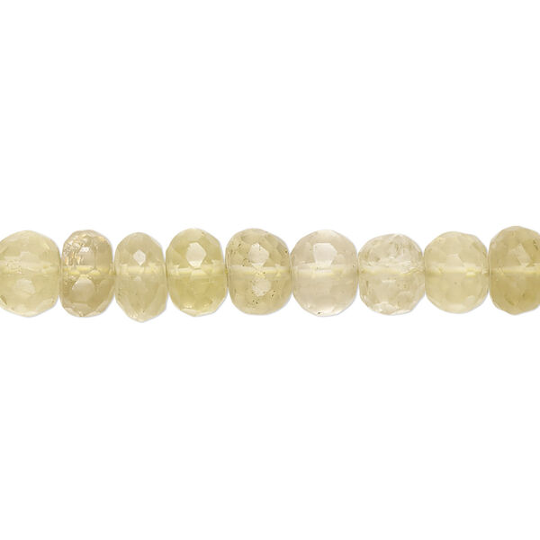 Lemon quartz 1pkg1, hand-cut micro-faceted rondelle bead 10 inch 7x4mm-8x6mm image number 0