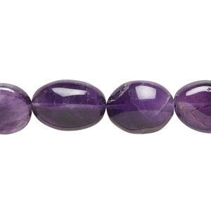 Amethyst 1pkg1, hand-cut oval bead natural 15.5-16 inch 11x10mm-14x12mm
