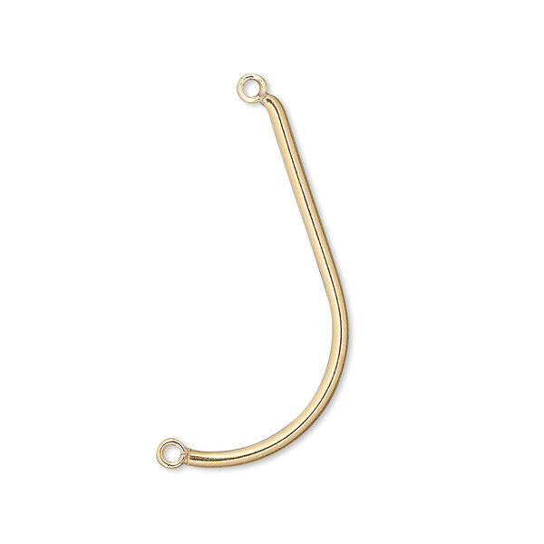Focal, 14Kt gold-filled, 30x15mm curve with 2 loops. Sold individually. image number 0