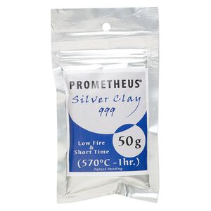 Prometheus® fine silver clay, pkg/50g, rapid and low fire formula.