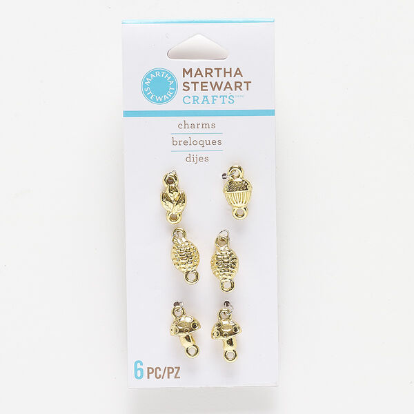 Link, gold-finished "pewter" (zinc-based alloy), 8x7mm-9x8mm assorted shape. Sold per pkg of 6. image number 0