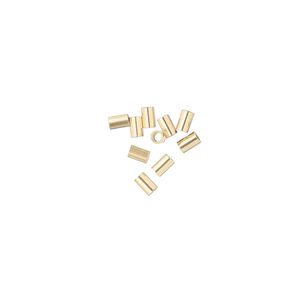 Crimp, 12Kt gold-filled, 3x2mm smooth tube, 1.3mm inside diameter. Sold per pkg of 10.