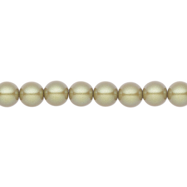 Pearl 25pk pearlescent khaki, Preciosa Czech crystal 6mm round image number 0