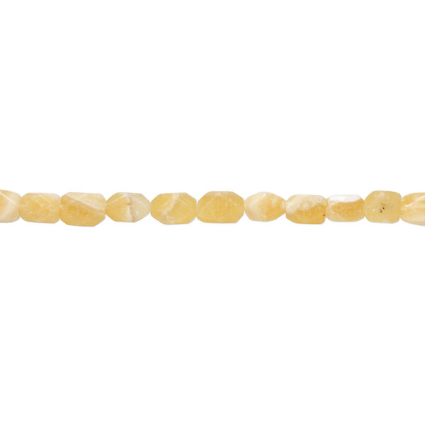 Yellow calcite 1pkg1, faceted flat nugget bead natural, 15 inch medium image number 1