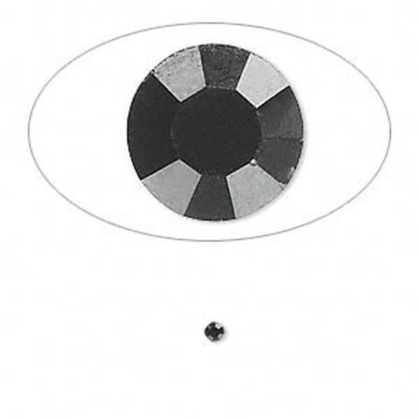 Chaton, glass rhinestone, jet, foil back, 1.9-2.0mm faceted round, PP13. Sold per pkg of 72. image number 0