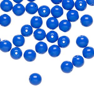 Czech glass 1pkg60, round druk bead opaque blue 6mm