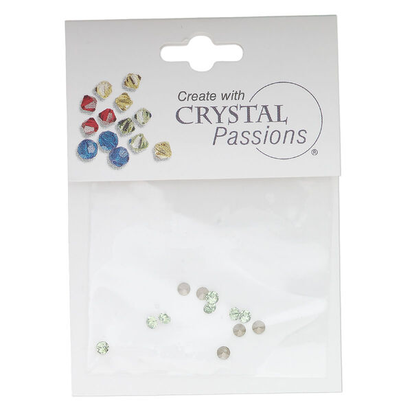 Chaton 12pk peridot foil back, Crystal Passions® rhinestone PP21 1088 image number 0