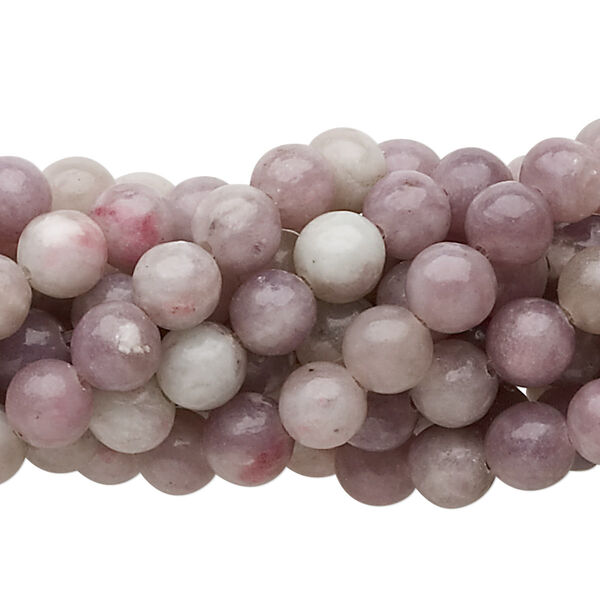 Bead, lilac stone (natural), 6mm round, C grade, Mohs hardness 6-1/2 to 7. Sold per pkg of (10) 15-1/2" to 16" strands. image number 0