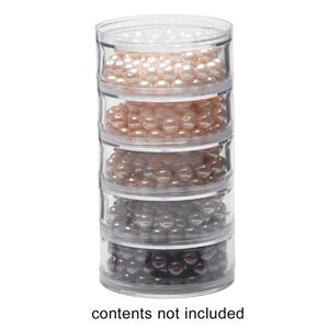 Organizer jar, Space Saver, acrylic, clear, 2-3/4 x 1-1/4 inch round. Sold per 5-piece set.