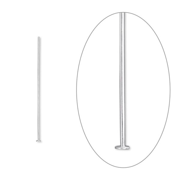 Head pin, sterling silver-filled, 1 inch, 26 gauge. Sold per pkg of 100. image number 0