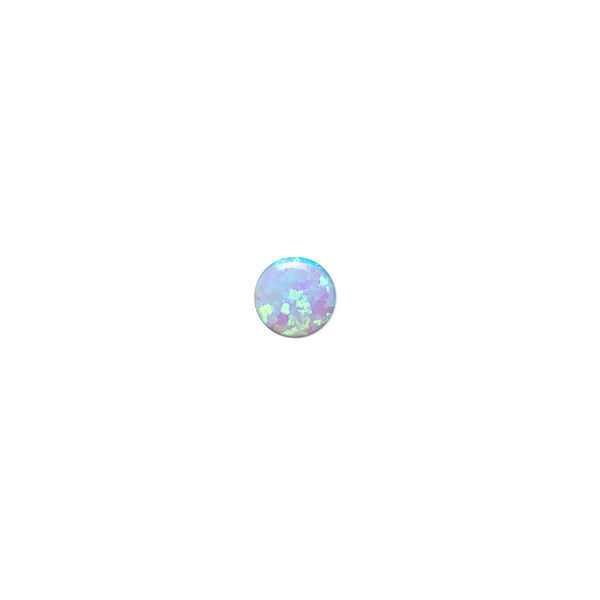 Cabochon, "opal" (silica and epoxy) (man-made), light blue, 6mm calibrated round. Sold per pkg of 2. image number 0