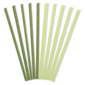 Sanding file, abrasive and foam, dark green and light green, 120 and 220 grit, 6-1/2 x 1/4 inch rectangle. Sold per pkg of 10.