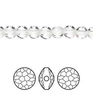 Bead 4pk crystal, Crystal Passions® 6mm puffed round 5034