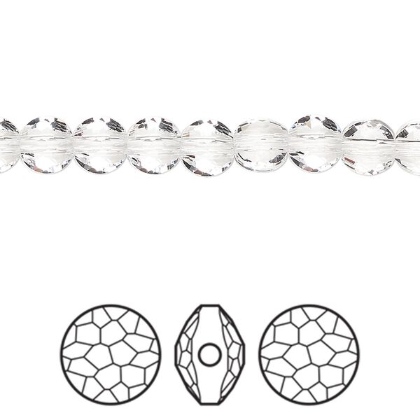 Bead 4pk crystal, Crystal Passions® 6mm puffed round 5034 image number 0