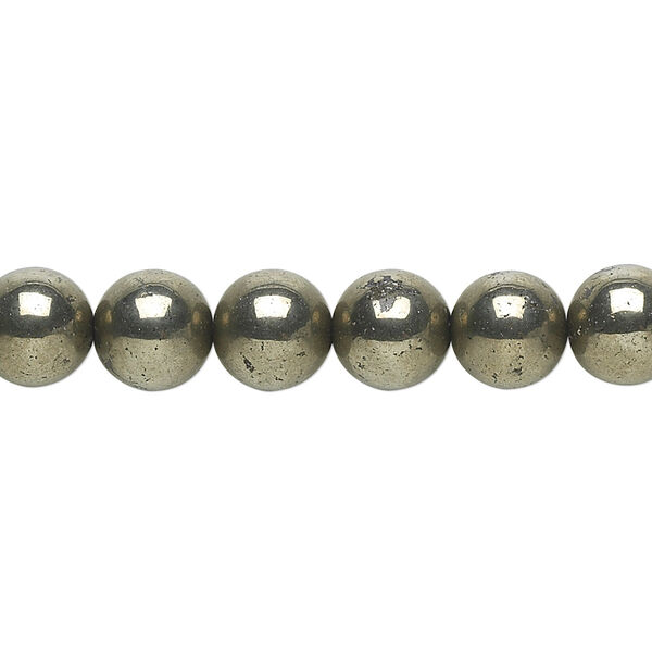 Pyrite 1pkg1, round bead B grade, 15.5-16 inch 8mm image number 0