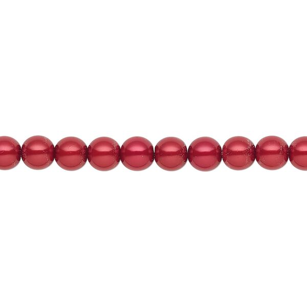 Pearl 50pk red, Preciosa Czech crystal 5mm round image number 0