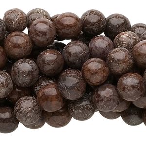 Brown snowflake jasper 1pkg10, round bead natural 15.5-16 inch 8mm