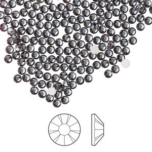 Flat back 144pk light graphite foil back, Preciosa MAXIMA Czech crystal rhinestone 2.3-2.5mm chaton rose round SS8