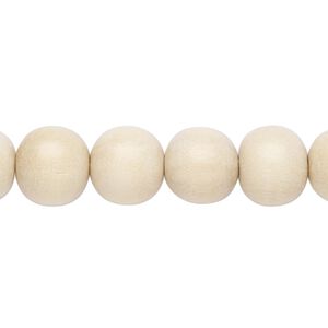 Bead, Taiwanese cheesewood (waxed), 9-10mm round. Sold per pkg of (2) 15-1/2" to 16" strands.
