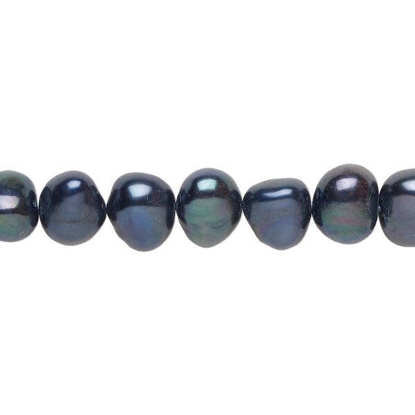 Freshwater pearl 1pkg1, flat-sided potato, 15 inch blue grass 6-7mm cultured image number 0