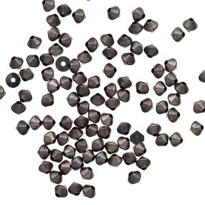 Bead, gunmetal-plated brass, 3mm bicone. Sold per pkg of 100.