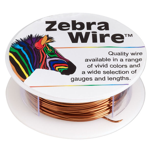 Wire, Zebra Wire™, color-coated copper, brown, round, 20 gauge. Sold per 15-yard spool. image number 0