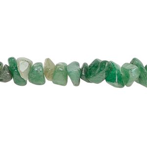 Emerald green aventurine / green aventurine 1pkg1, chip bead natural C grade, 34 inch medium