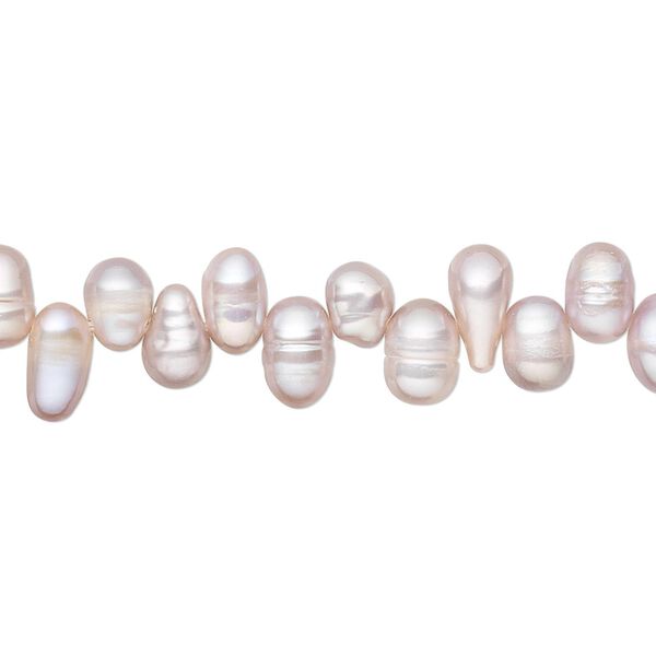 Pearl, cultured freshwater, mauve, 5x4mm-8x5mm top-drilled rice, D grade, Mohs hardness 2-1/2 to 4. Sold per 15-inch strand. image number 0