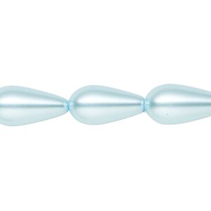 Pearl 1pk light blue, Celestial Crystal® 15x8mm teardrop 15.5-16 inch