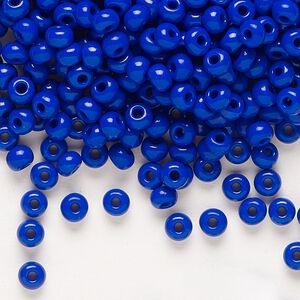 Seed bead, Preciosa Ornela Czech glass, pkg/50g, #6 rocaille, opaque lapis blue, (33060).