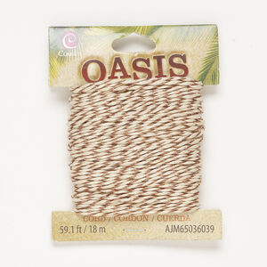 Cord, cotton 1pkg1, dark copper and tan, 1mm twisted, 18 meters.