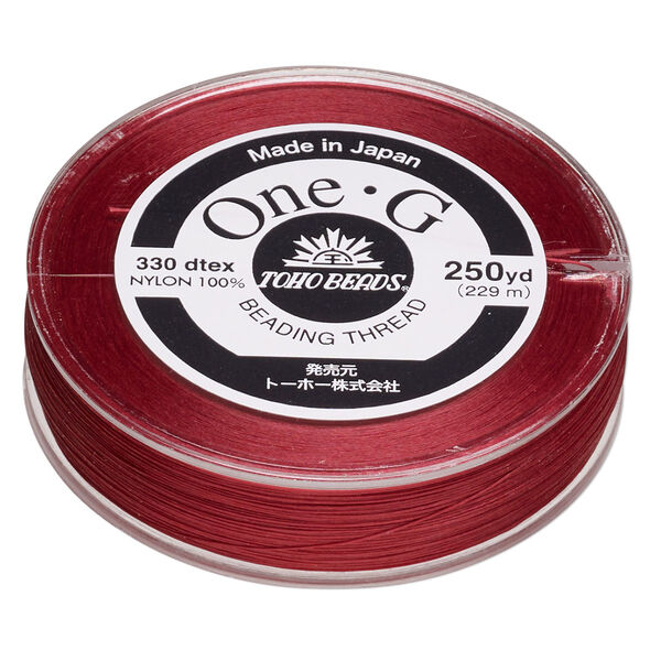 Thread, One-G™, nylon, pkg/250 yards, red, size 0. image number 0