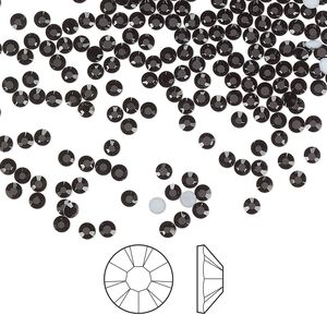 Flat back 1440pk jet foil back, Preciosa MAXIMA Czech crystal rhinestone 2.1-2.3mm chaton rose round SS7