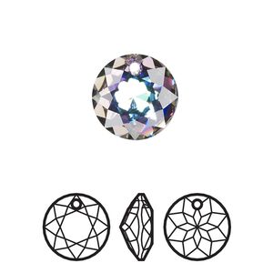 Drop 24pk crystal light vitrail, Swarovski® 14mm pendant classic cut 6430