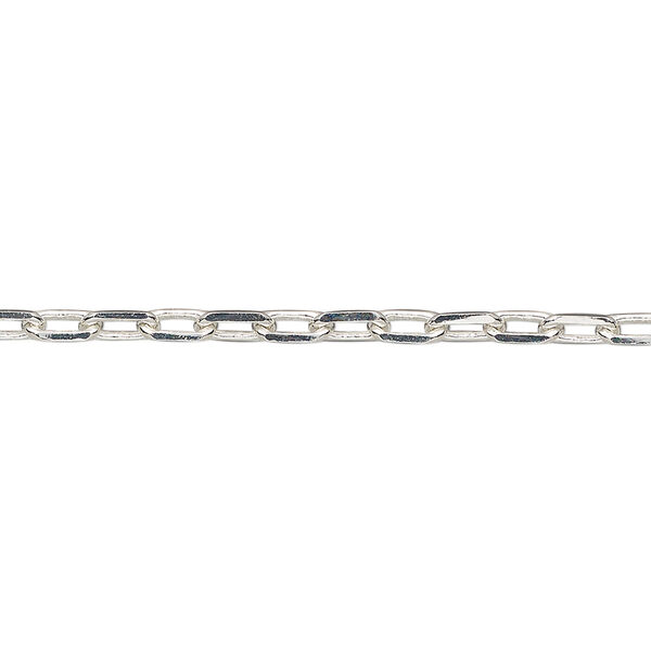 Chain, silver-plated brass, 3mm paperclip. Sold per pkg of 50 feet. image number 0