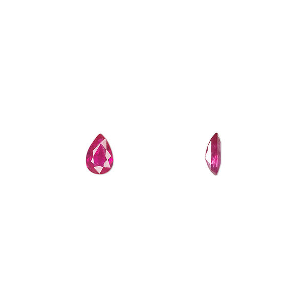 Ruby 1pkg1, hand-cut faceted pear gem A grade, 6x4mm image number 0