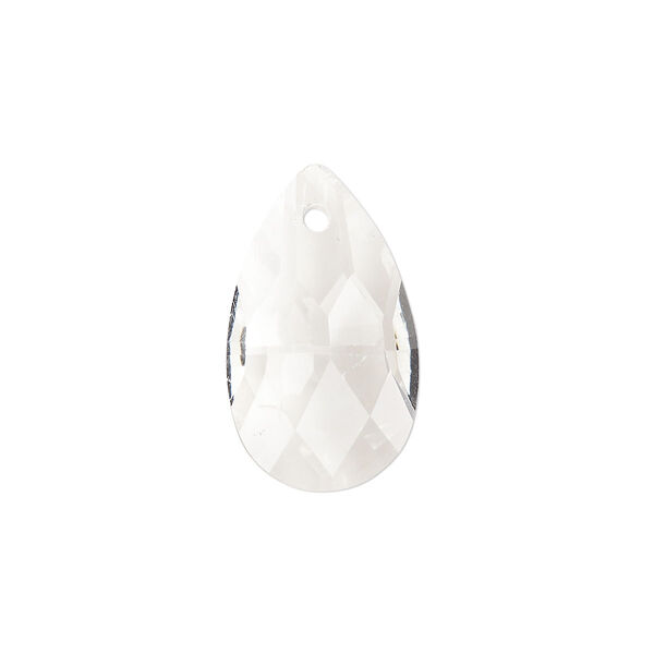 Drop, glass, clear, 22x13mm teardrop. Sold per pkg of 8. image number 0